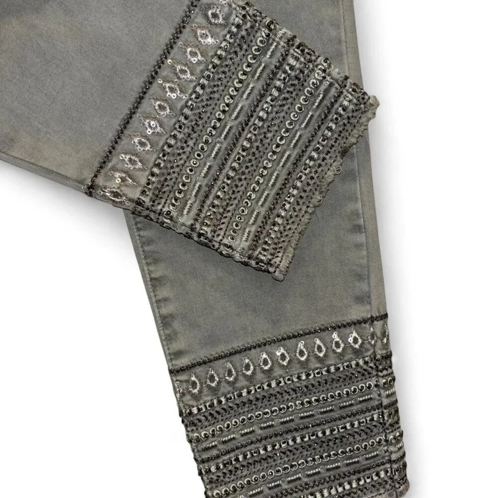 Tribal Jeans Ankle Jeggings Embellished Hem Size 10 - Picture 2 of 4